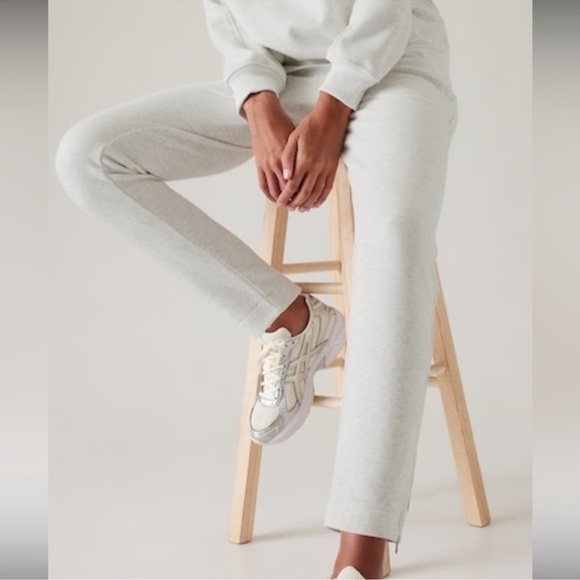 Athleta Cozy Karma High Rise Zip Pant Gray/White size Large - Picture 12 of 16